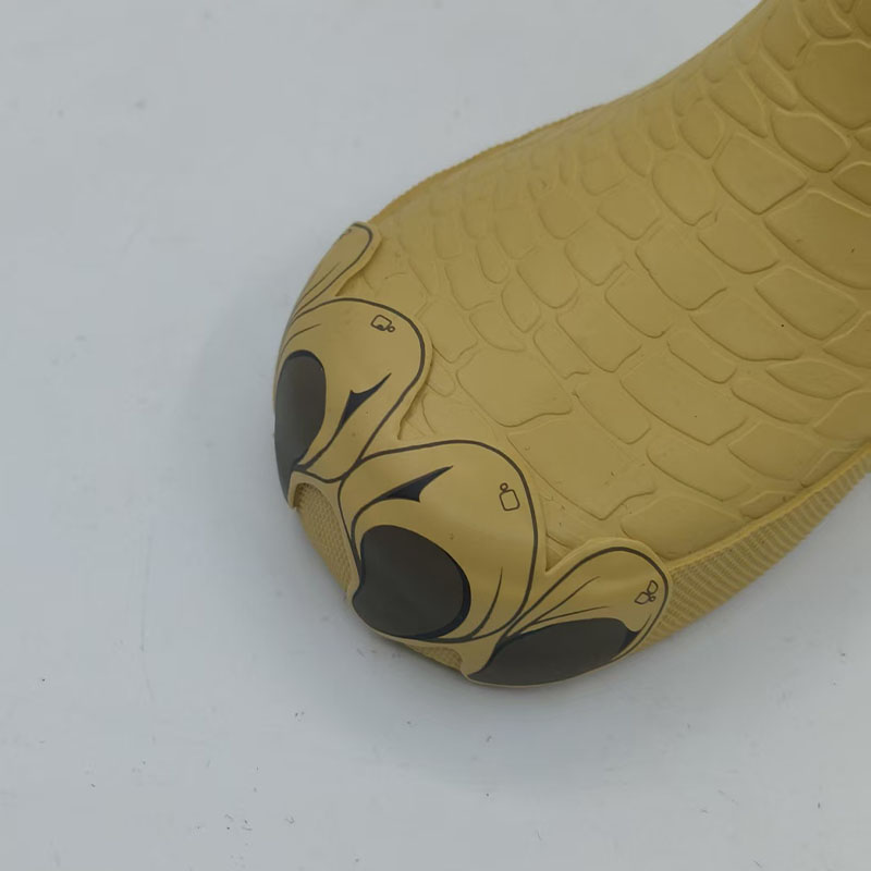 Yellow paw natural rubber toddler/kids rain boots