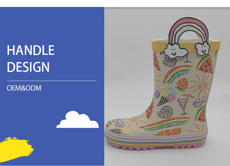 Toddler rainbow print rubber rain boots wholesale