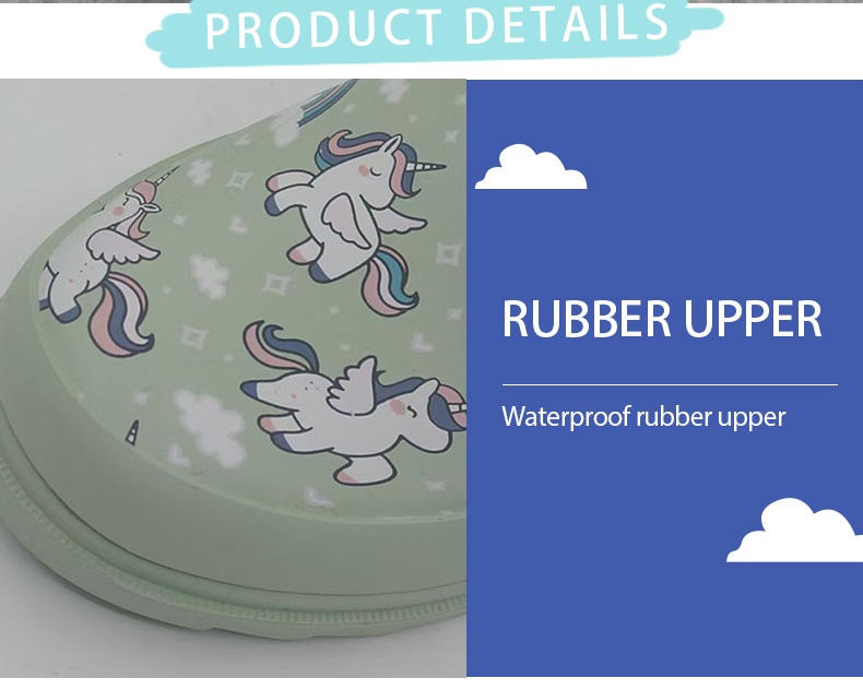 Tailored unicorn print waterproof wellies for children