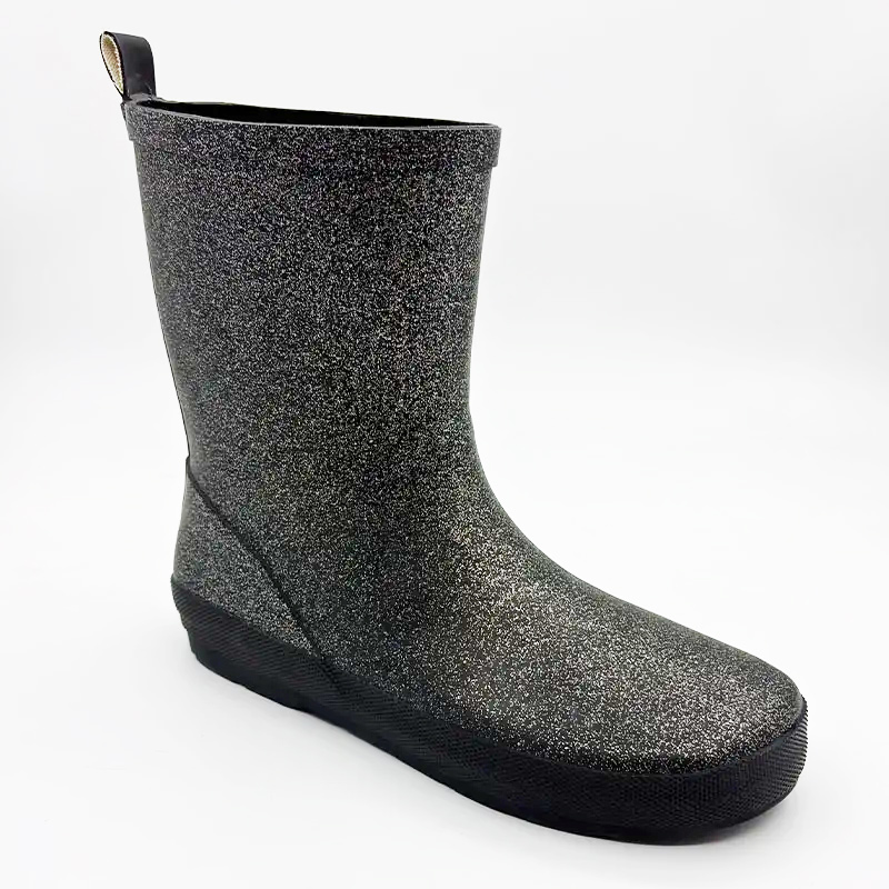 Glitter rubber rainboots for women kids