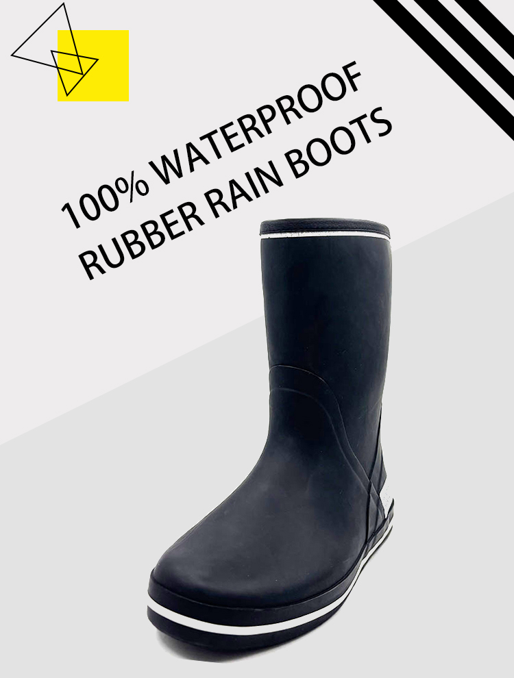 Comfortable deck boots with natural gum rubber outsole