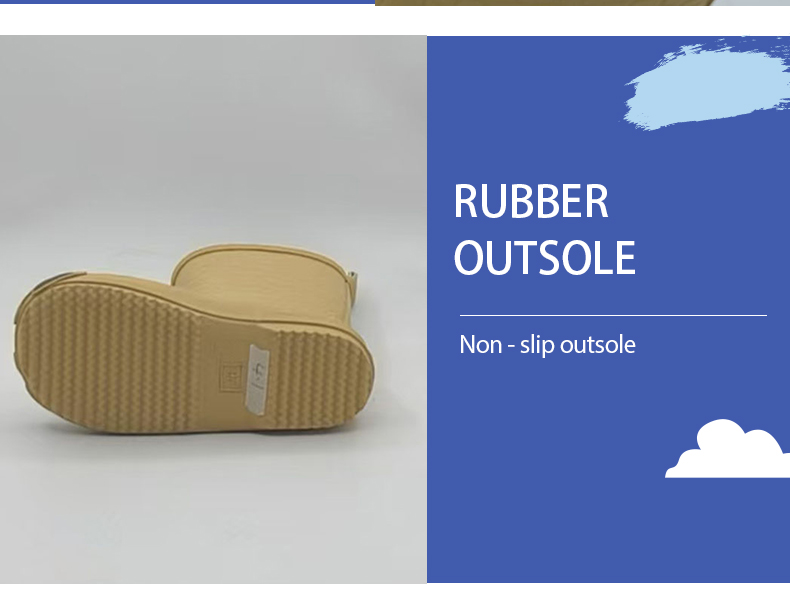 Yellow paw natural rubber toddler/kids rain boots