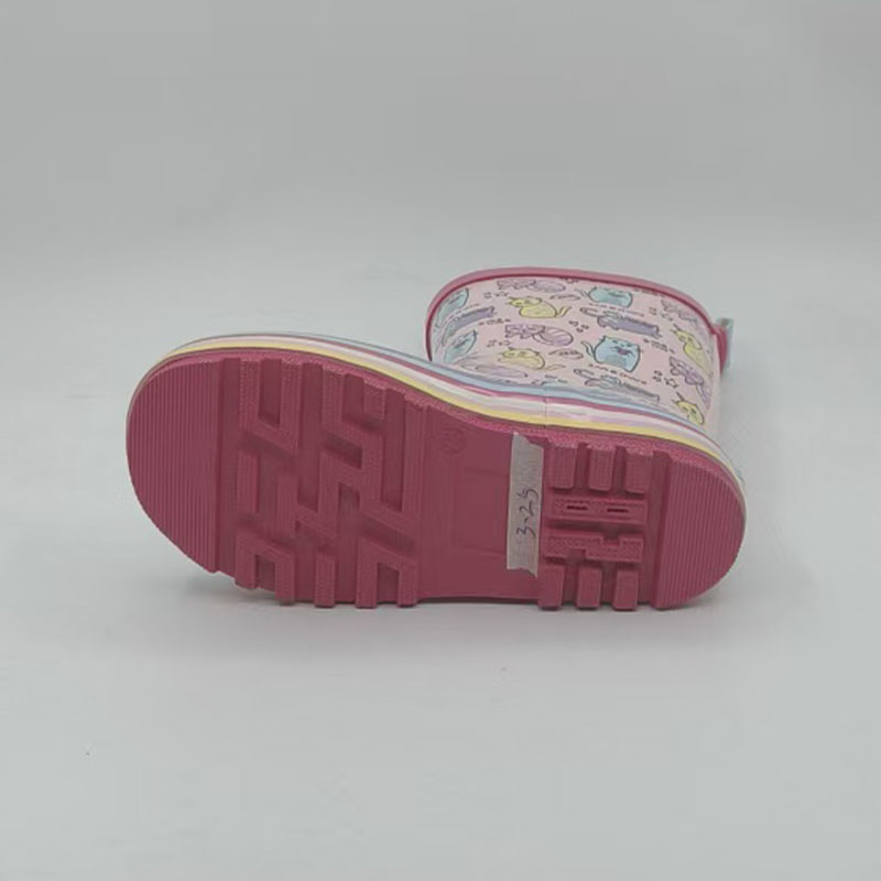 Natural rubber kids animal print rain boots
