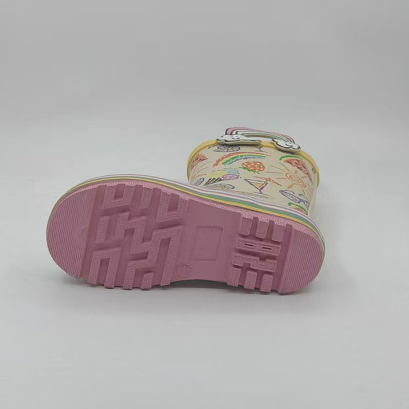 Toddler rainbow print rubber rain boots wholesale
