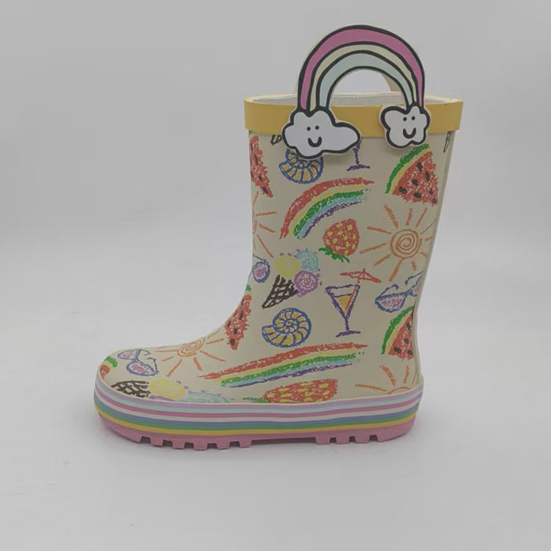 Toddler rainbow print rubber rain boots wholesale
