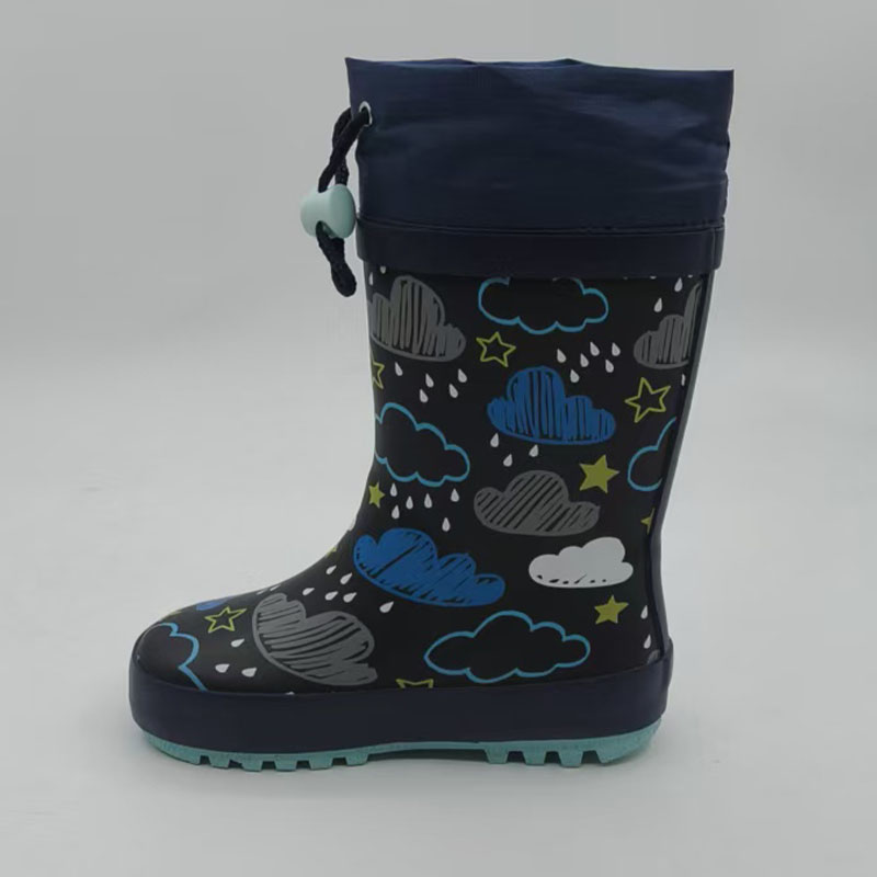 3D print kids rubber rain boots with collar
