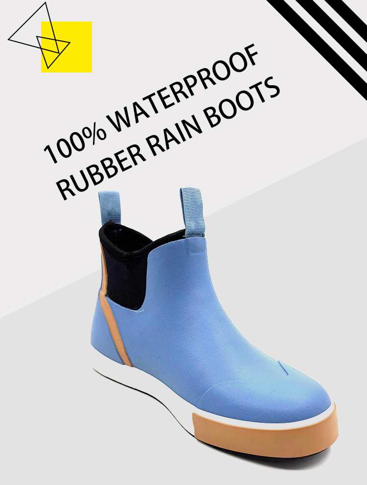 Neoprene lined ankle deck boots
