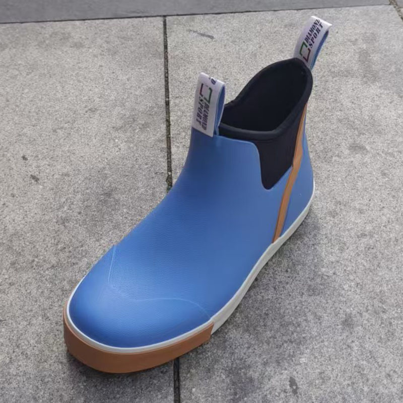 Neoprene lined ankle deck boots
