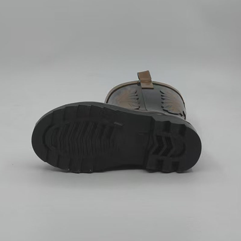Kids western waterproof rubber rain boots for children