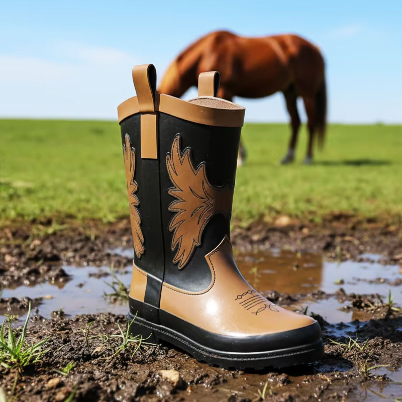 어린이 서부 방수 고무 비 부츠 어린이 어린이 서부 방수 고무 비 부츠 어린이