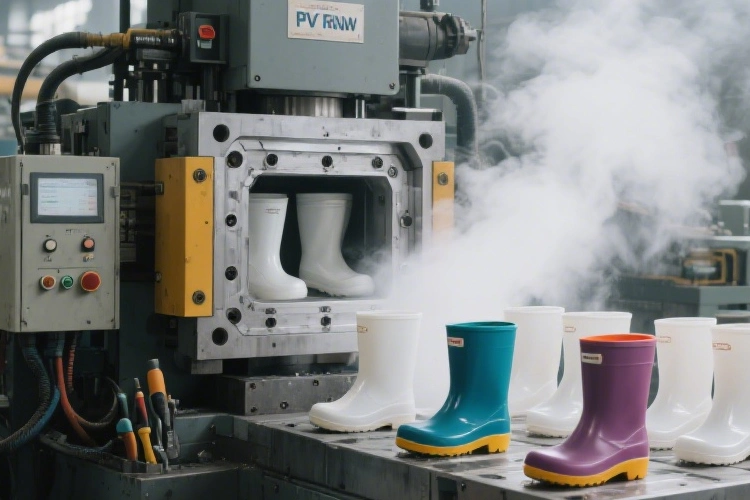 Ladies waterproof ankle high PVC boots