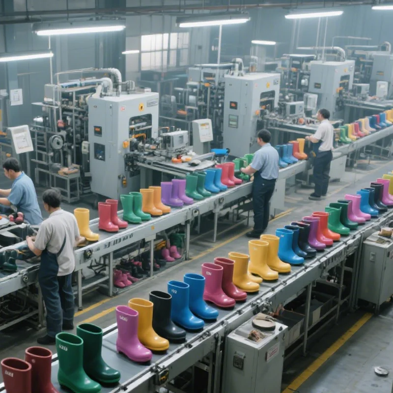 Ladies slip on fashion PVC rain boots