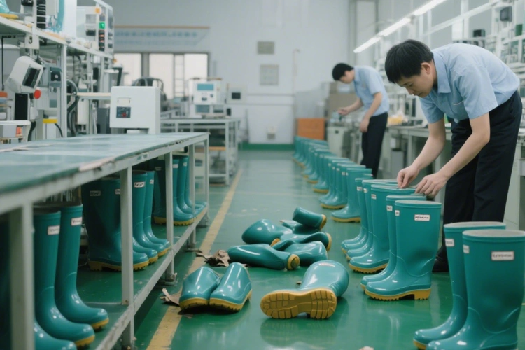 Three color injection molded PVC transparent rain boots for kids mother