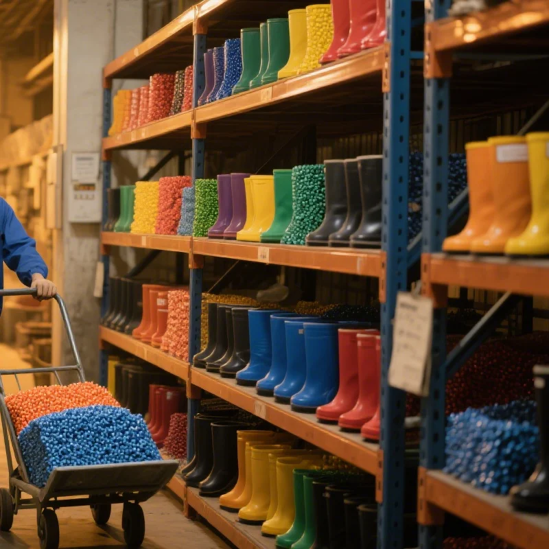 Ladies slip on fashion PVC rain boots