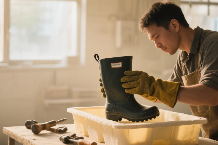 High cut oil acid alkali resistant PVC rain boots