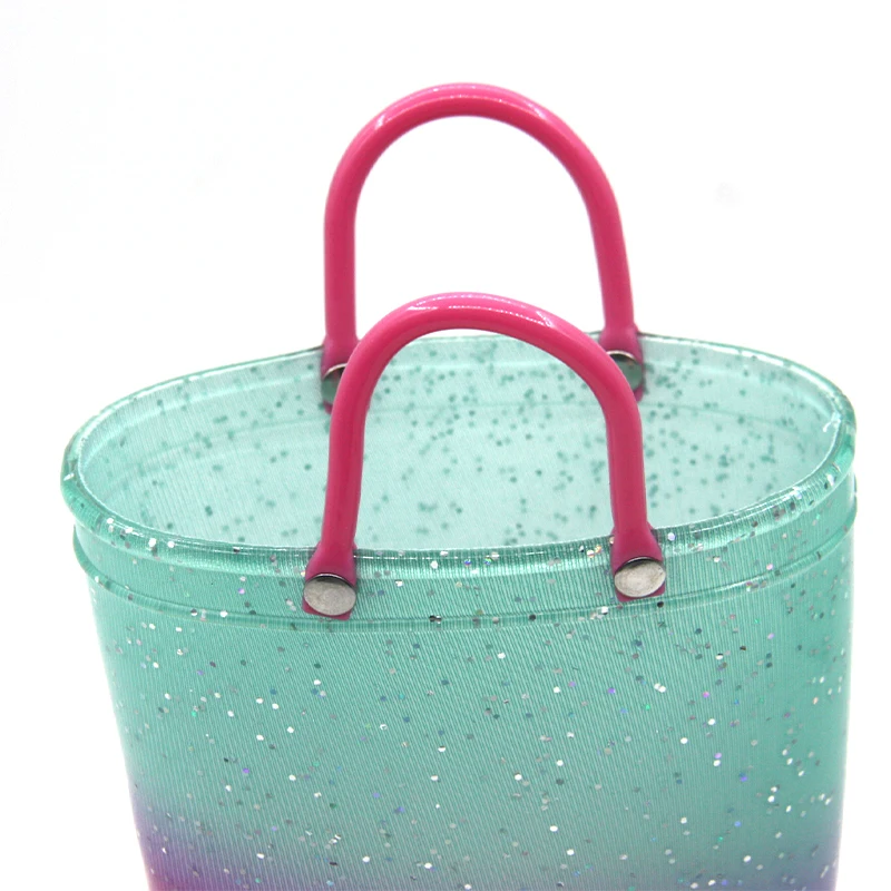 Kids transparent  PVC boots with handle