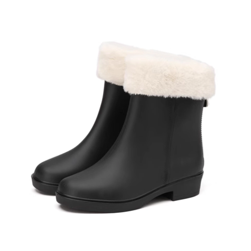 Ladies slip on fashion PVC rain boots
