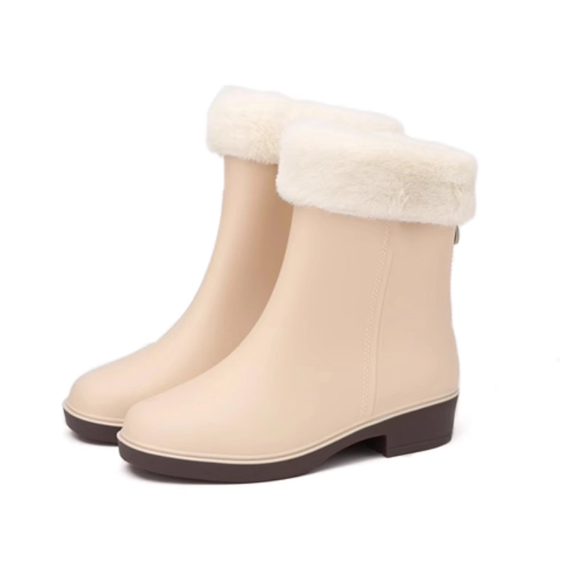 Ladies slip on fashion PVC rain boots