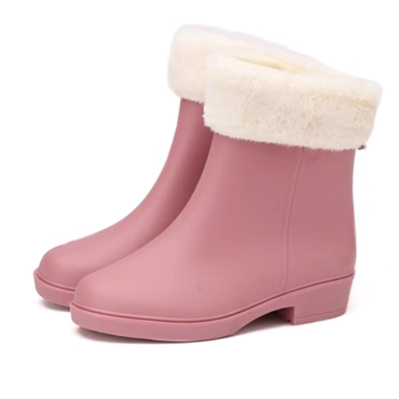 Ladies slip on fashion PVC rain boots