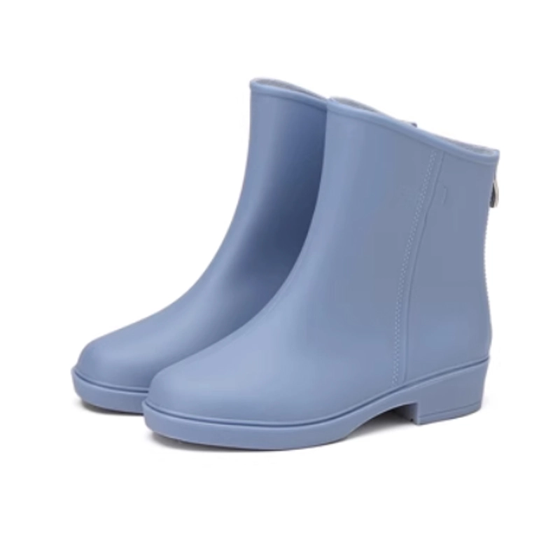 Ladies slip on fashion PVC rain boots