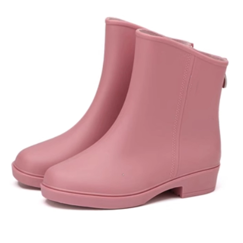 Ladies slip on fashion PVC rain boots