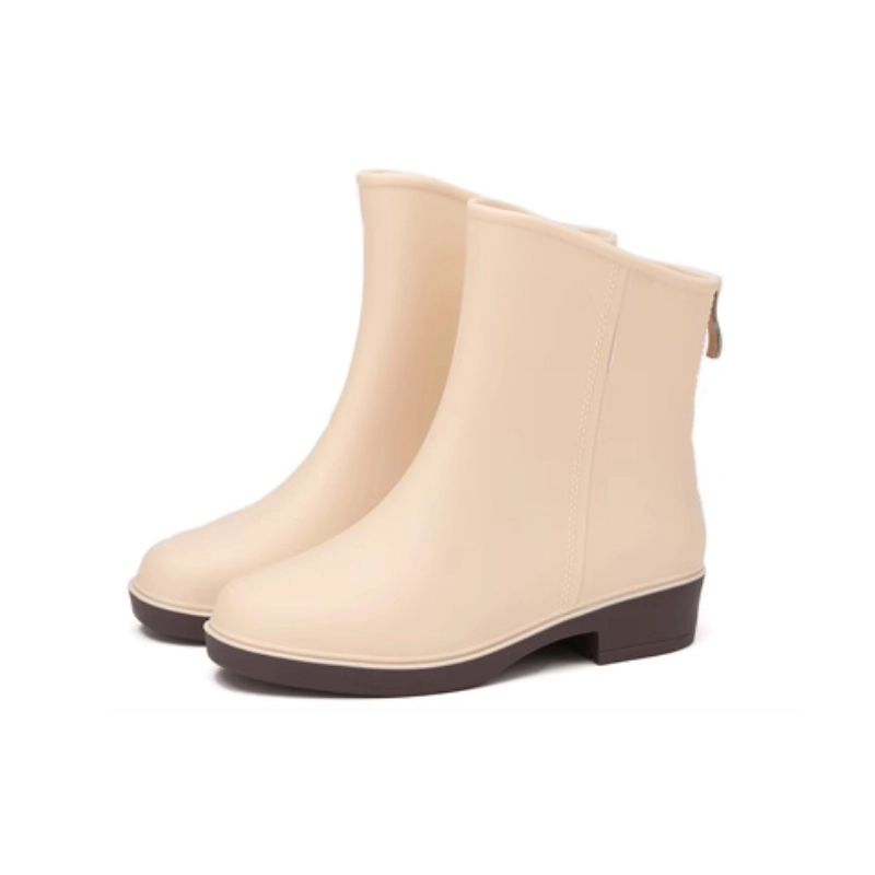 Ladies slip on fashion PVC rain boots