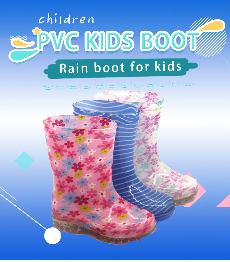 Transparent flower rain boots for kids