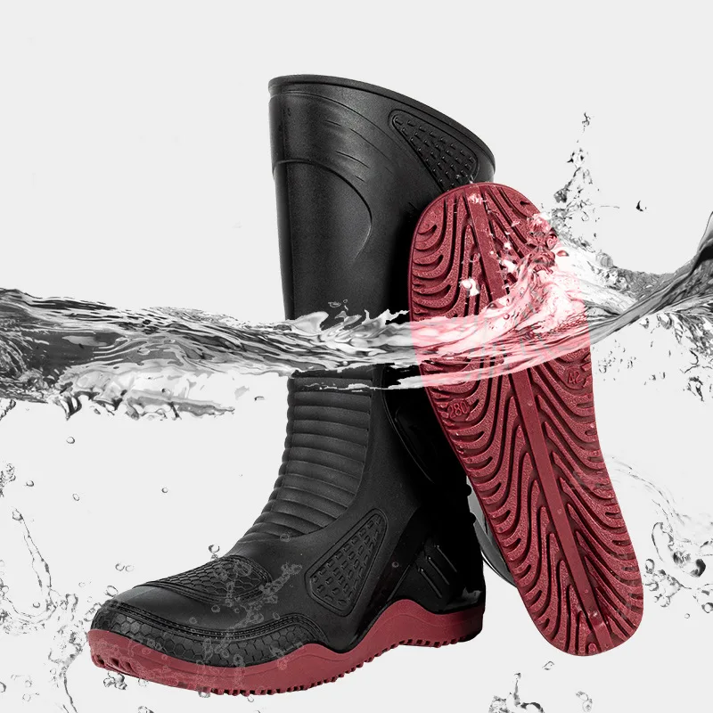 Men waterproof PVC motor riding boots