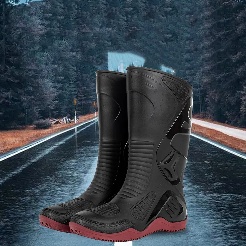 Men waterproof PVC motor riding boots