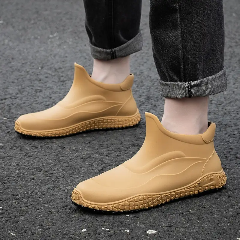 PVC slip-on short boots for men