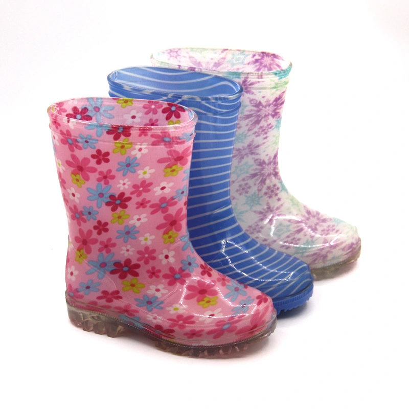 Transparent flower rain boots for kids