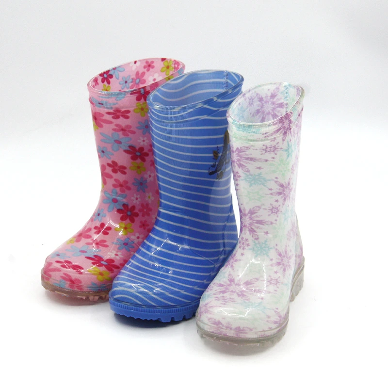Transparent flower rain boots for kids