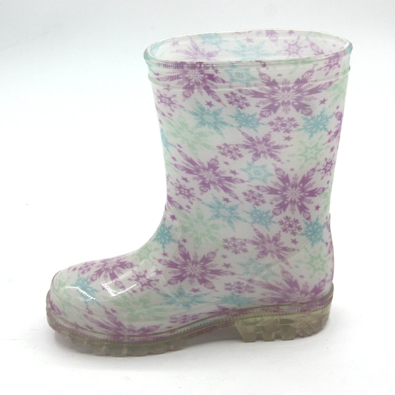 Transparent flower rain boots for kids