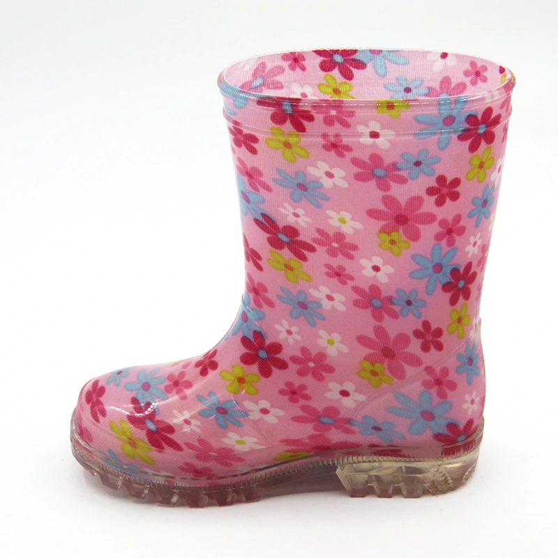 Transparent flower rain boots for kids