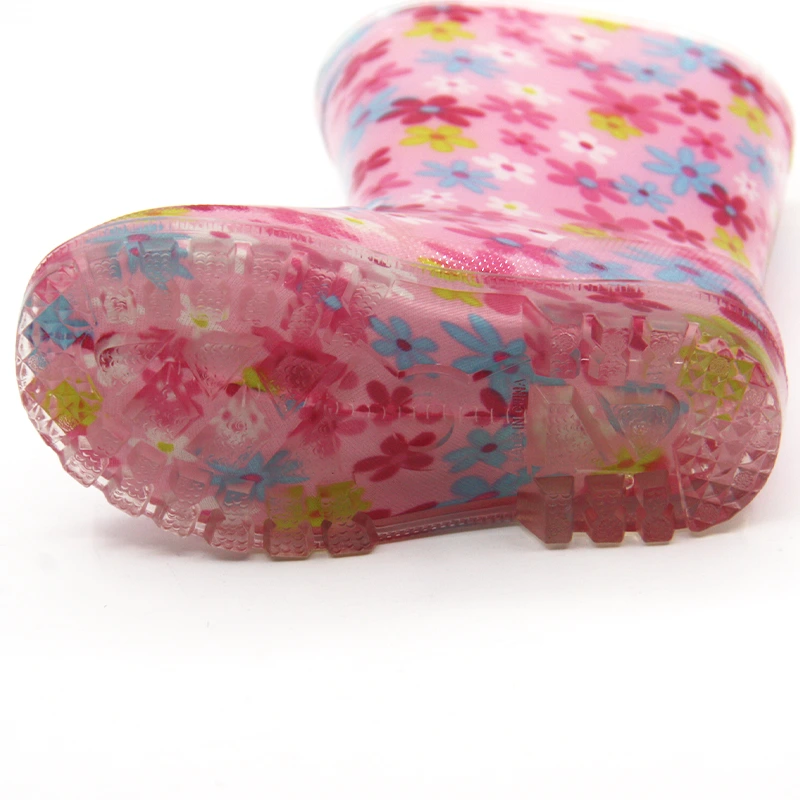 Transparent flower rain boots for kids
