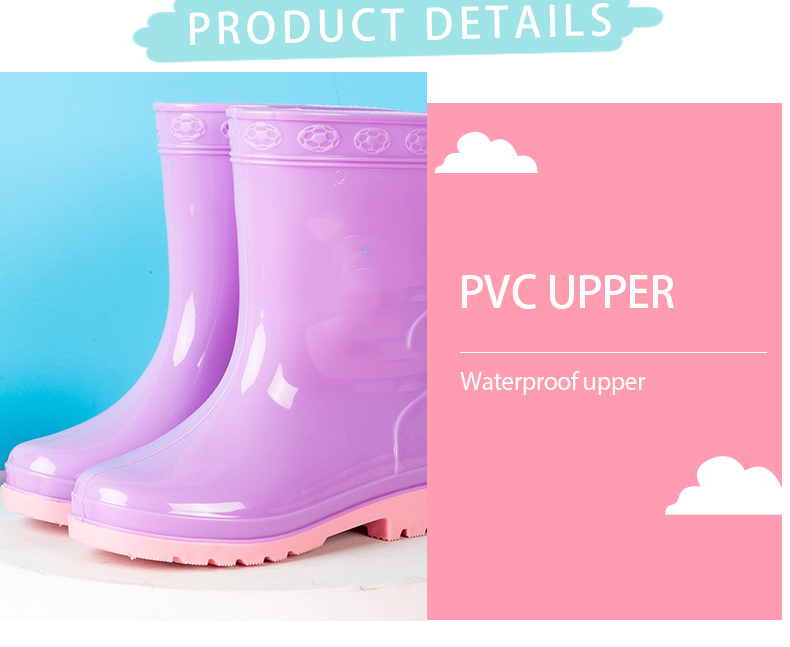 Wholesale PVC Transparent Jelly Boots for Children & Women