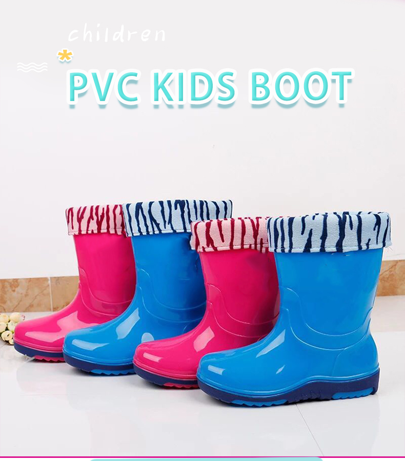 Kids mother family collection PVC neon pink rain boots