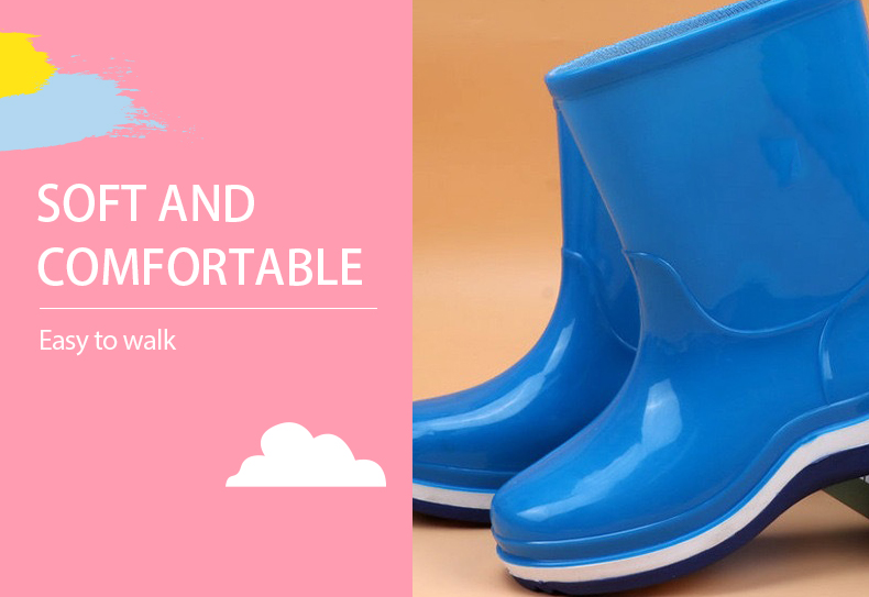 Kids mother family collection PVC neon pink rain boots