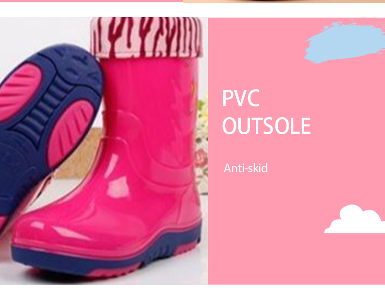 Kids mother family collection PVC neon pink rain boots