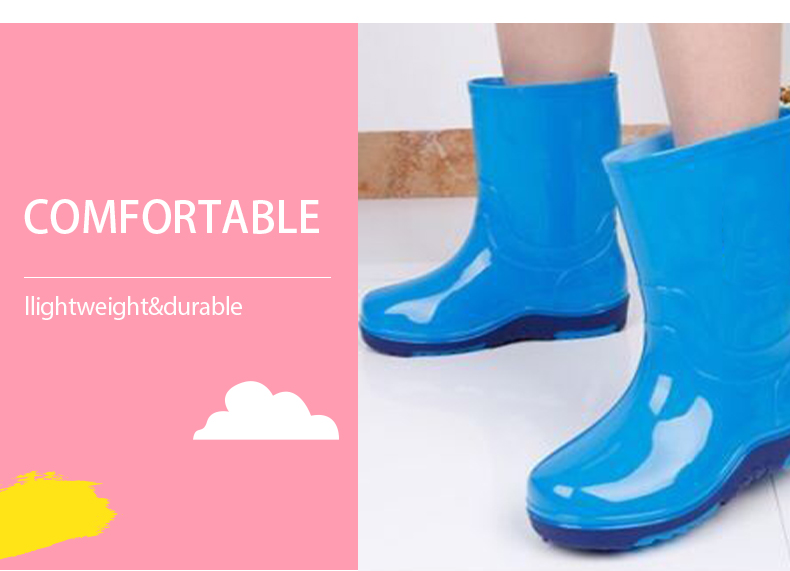 Kids mother family collection PVC neon pink rain boots