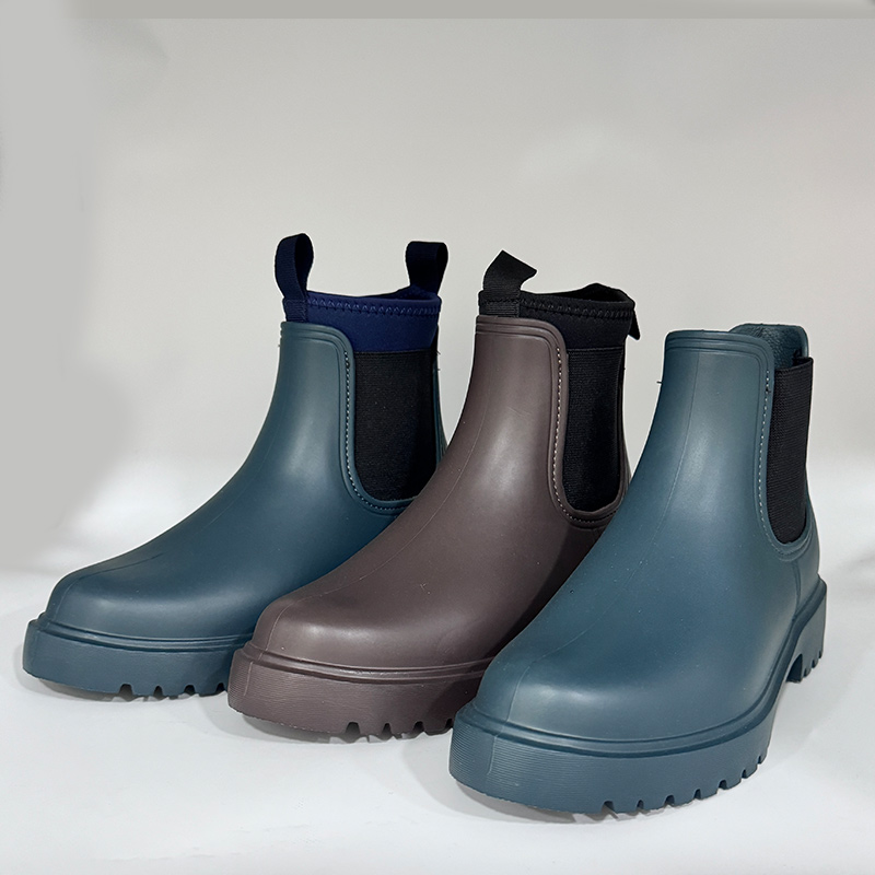 Ankle high neoprene lined women EVA Chelsea rain boots