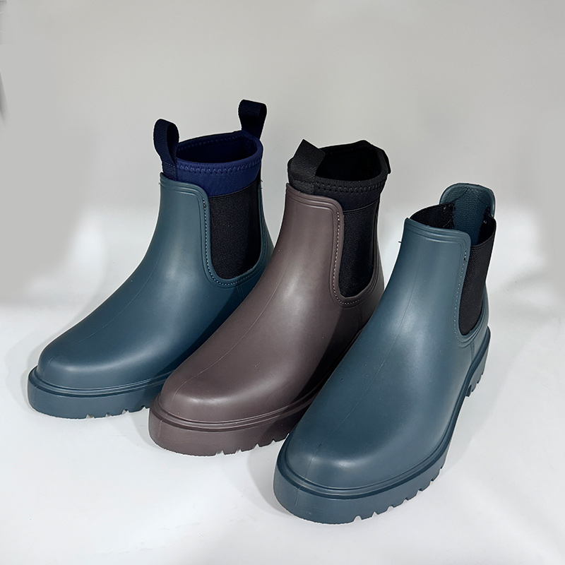 Ankle high neoprene lined women EVA Chelsea rain boots
