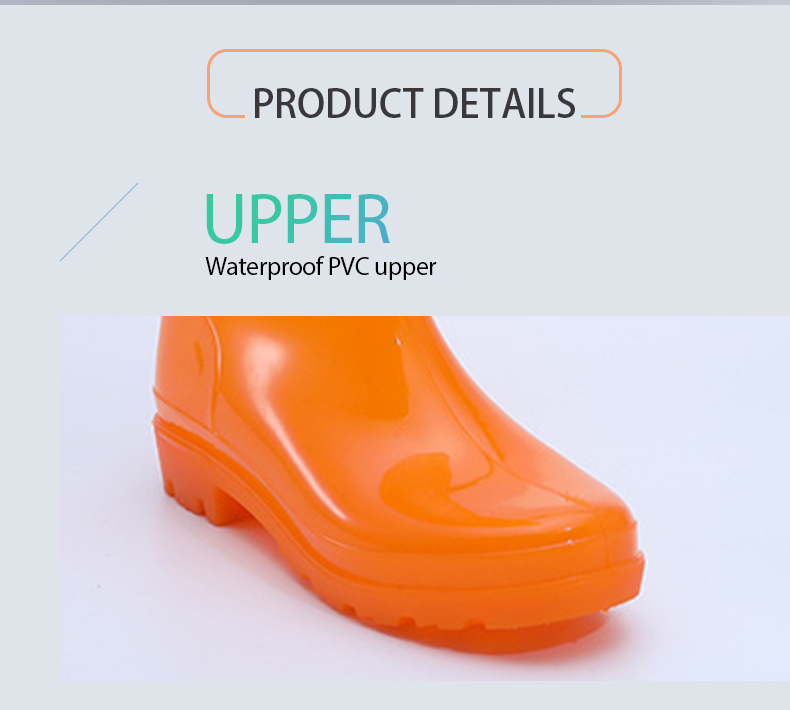Orange PVC injection wellington boots for men