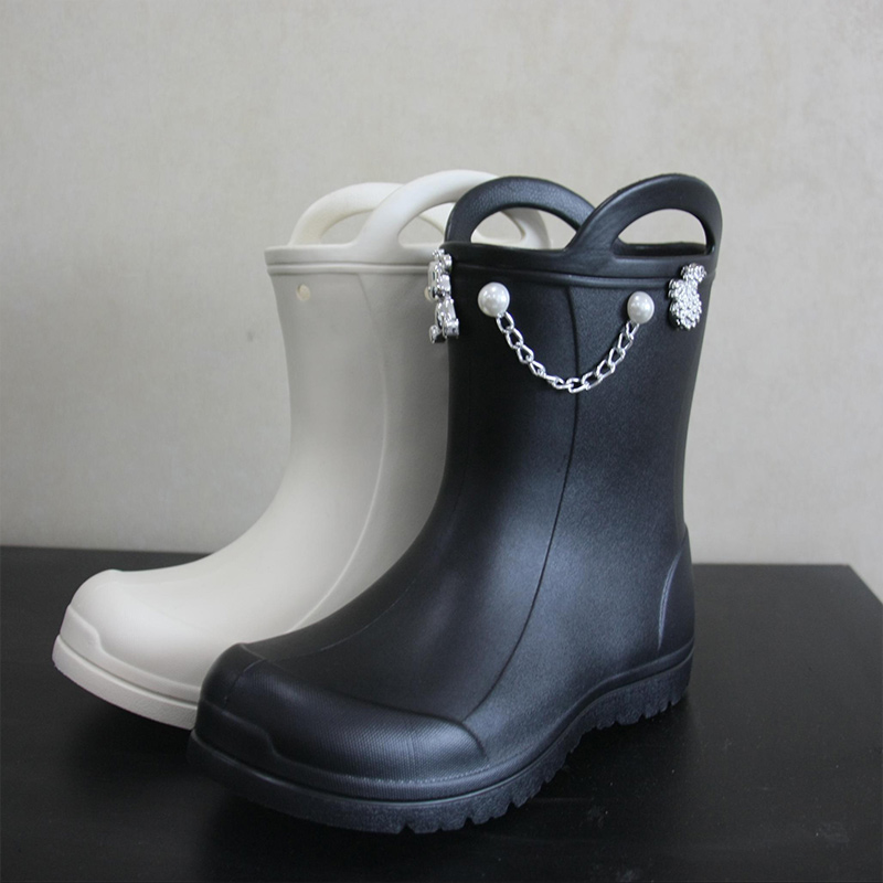 Kids waterproof easy-on hadle EVA foam rain boots