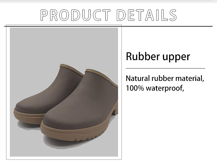 Neoprene lined non slip rubber slipper clogs