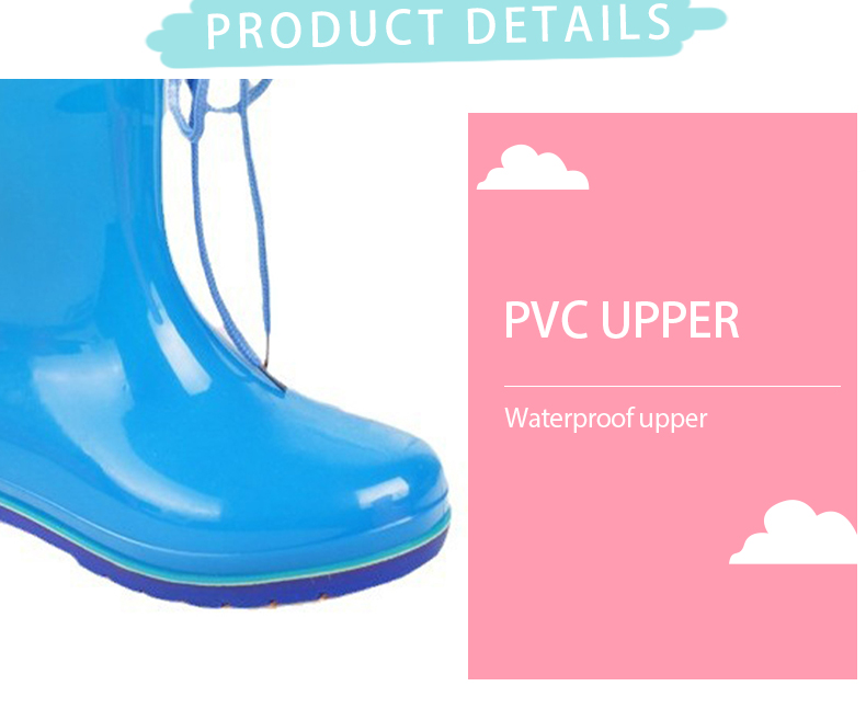 OEM kids PVC boots with removable fur socks