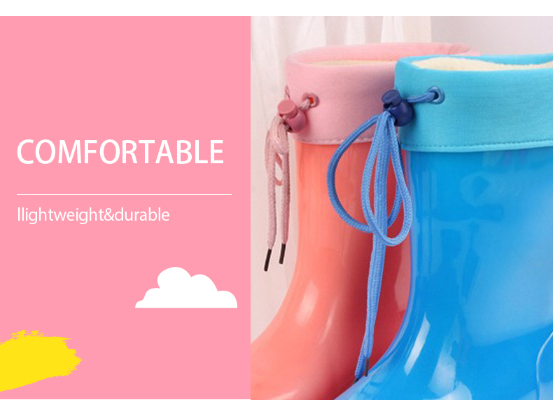 OEM kids PVC boots with removable fur socks