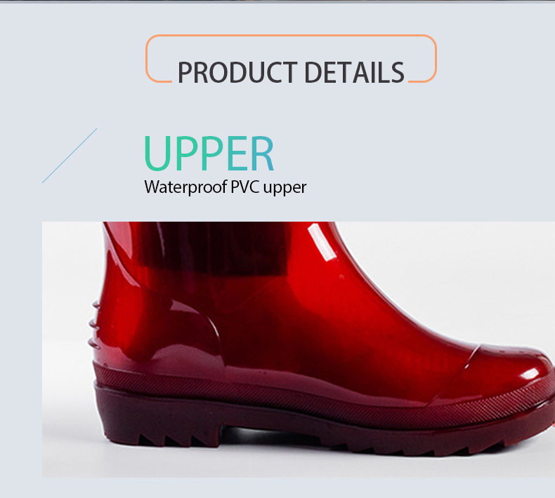 Bulk order red food industry work pvc boots for men