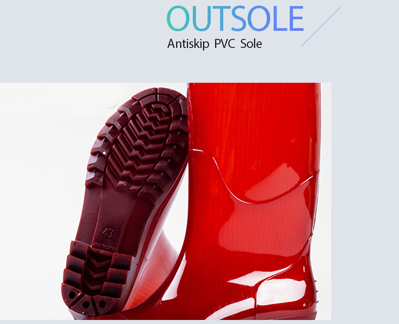 Bulk order red food industry work pvc boots for men