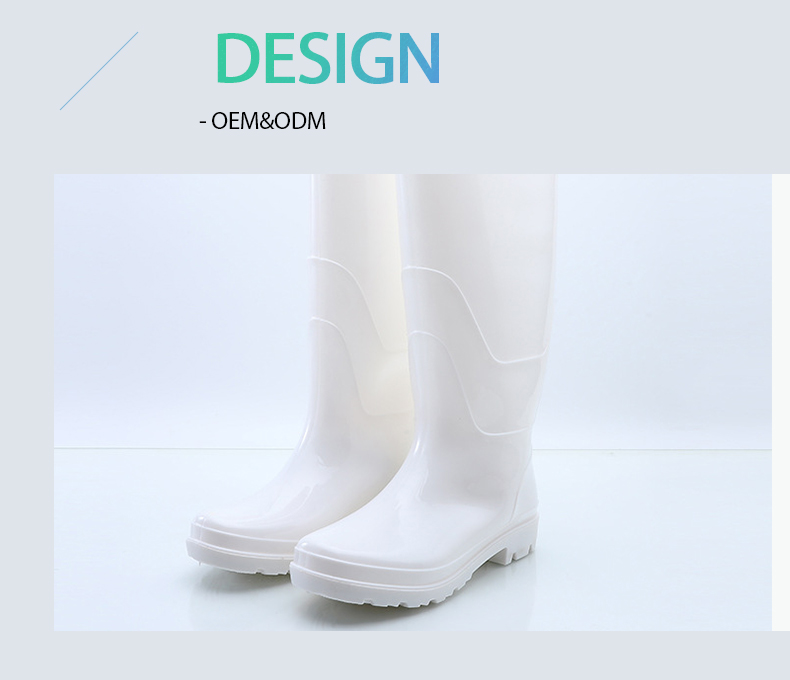 Factory direct white PVC food industry boots for men women